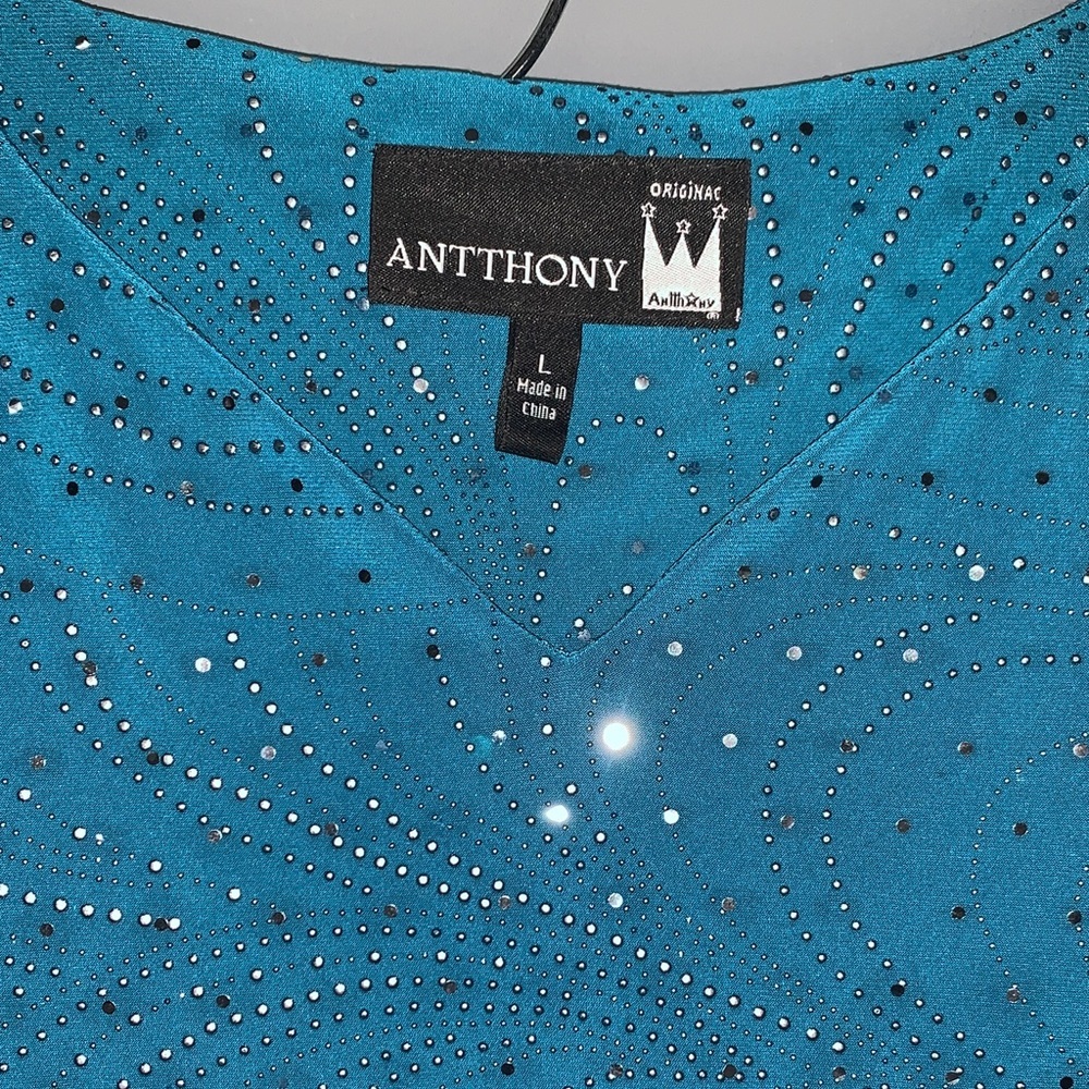 Antthony Teal Embellished Skirt Set - Picture 4 of 5